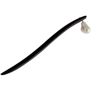 古风黑色木质发簪高级感珍珠流苏盘发簪子新中式发钗发饰汉服头饰