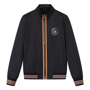 BM条纹门襟设计立领夹克男士高端外套商务休闲上衣2024新款春季潮