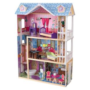 出口仿真女孩木质娃娃屋过家家房子公主城堡别墅玩具儿童礼物