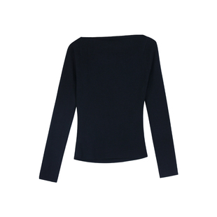 MULVAN 强推 超赞版型 ！一字肩上衣女修身长袖高级感露肩针织衫