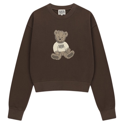 MARITHE女士短款涂鸦熊卫衣