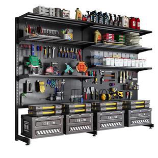 洞洞板户外装备收纳墙金属置物架落地免打孔露营挂墙板整墙展示架