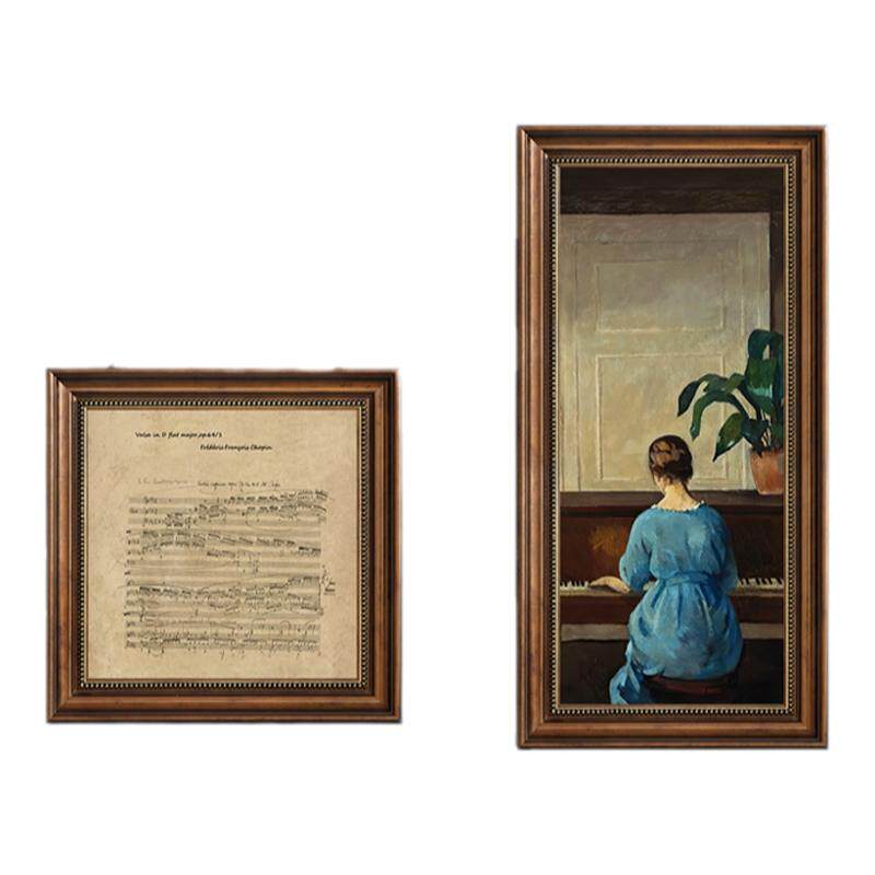 法式中古风入户玄关餐边柜挂画