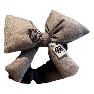 韩国东大门立体充棉蝴蝶结肠圈女高级感小香风后脑勺丸子头绳发饰