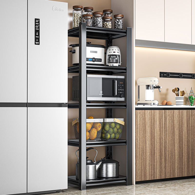 厨房置物架落地多层收纳架微波炉多功能储物架家用烤箱锅架货架子