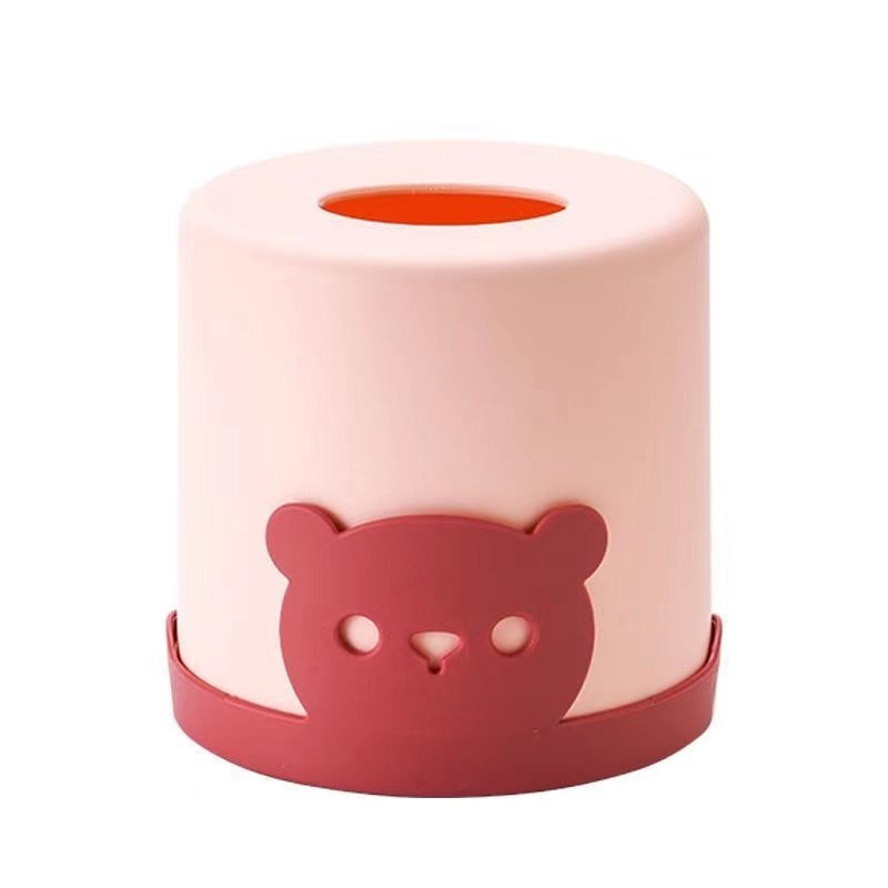 圆形卷纸纸巾筒卡通萌猫抽纸纸巾盒桌面纸巾收纳家用客厅餐厅通用