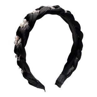 韩国高档编织麻花镶钻发箍发卡女辫子高颅顶宽边头箍带齿防滑不掉