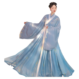 云芳晴绾星辰汉服女中国风交领齐腰襦裙魏晋风原创秋冬款套装
