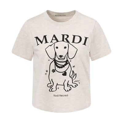 MardiMercredi正脸珍珠小狗t恤
