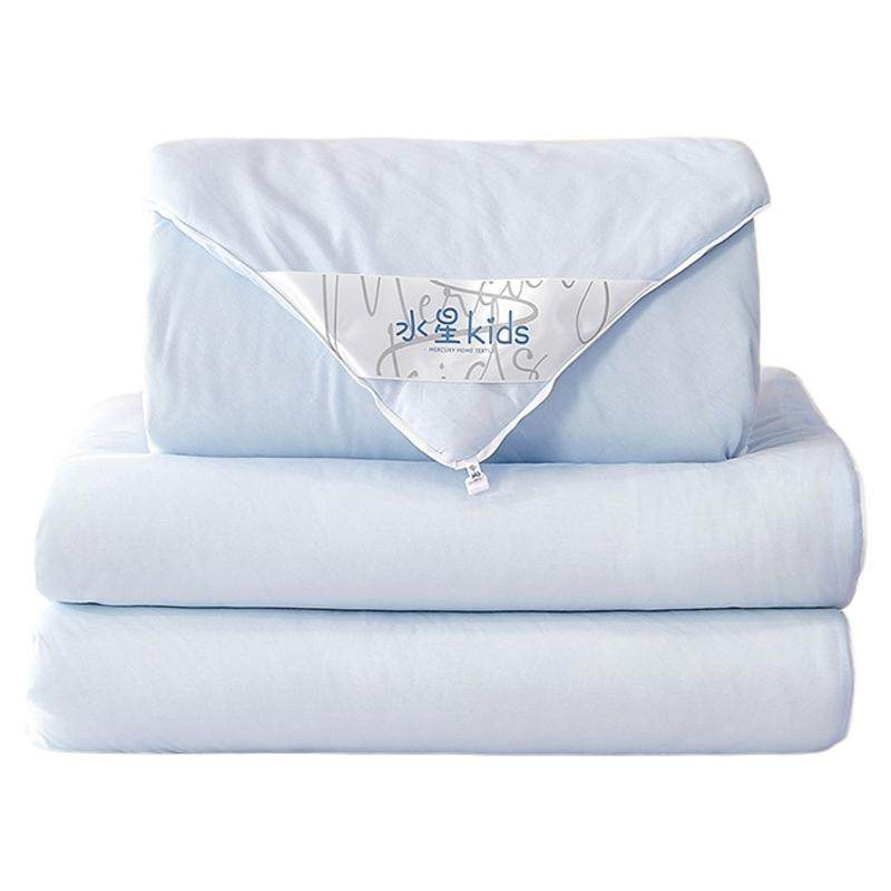 水星家纺母婴A类全棉低敏100蚕丝被儿童子母被二合一冬被四季通用