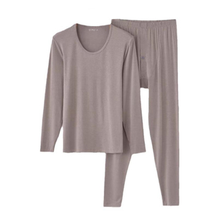 新一步22210 羽毛蛋白打底超薄发热男秋衣秋裤小鹅羽绒内衣套装