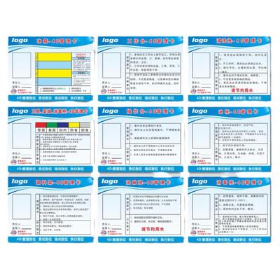 餐厅厨房卫生检查4D管理卡提示牌