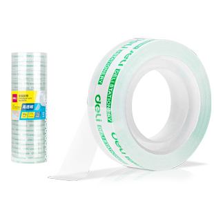 得力12卷装透明胶带学生用文具胶带小胶带18mm小号胶带纸高透明易撕错题粘字小号透明胶封口小胶布批发