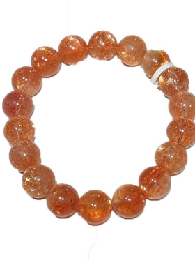 天然水晶金太阳石散手链吊坠