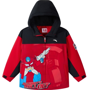 安踏儿童男小童羽绒服25冬季新款舒适保暖易去污变形金刚羽绒外套