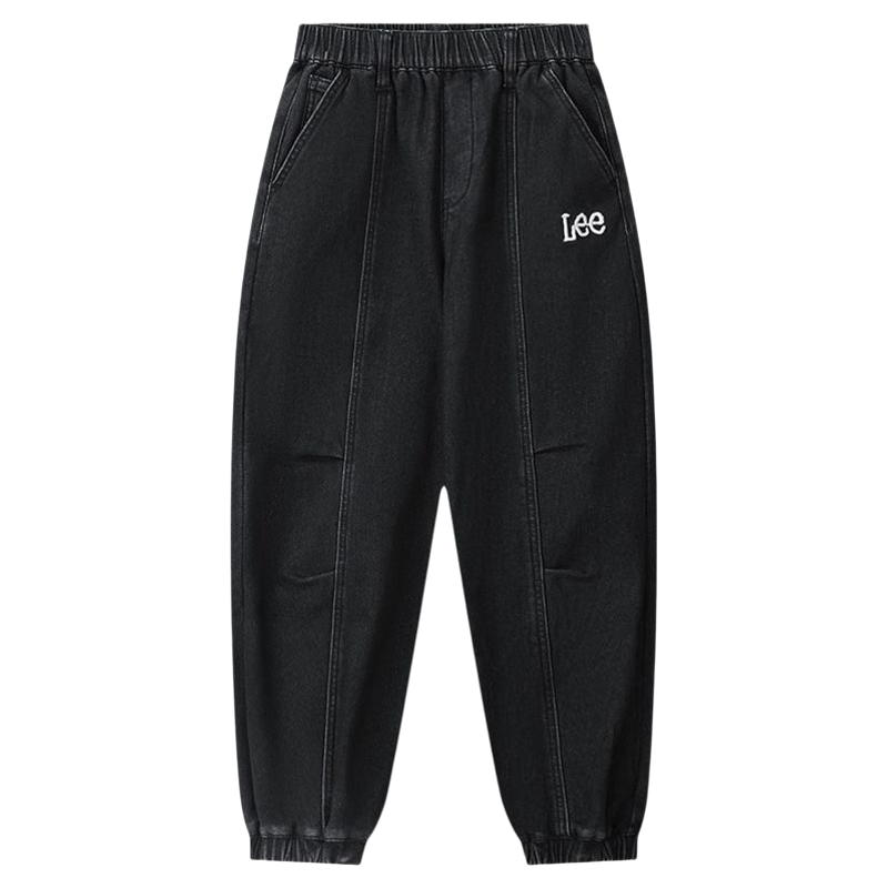 Leekids加绒男女童束脚牛仔裤