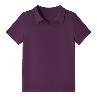 翻领正肩短袖t恤女显气质减龄