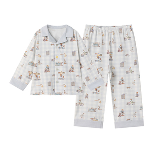 嫚熙儿童家居服套装2026新款宝宝睡衣纯棉居家内衣男童女童空调服