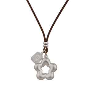 顺钦银楼S9999纯银有钱花套链足银坠子好运生日礼物新中式毛衣链