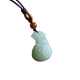 和田玉福袋项链女轻奢小众吊坠锁骨颈链高级档情侣简约男生日礼物