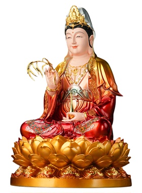 观音菩萨弥勒佛地藏王释迦牟尼娑婆四圣室内供奉家居装饰寺庙摆件