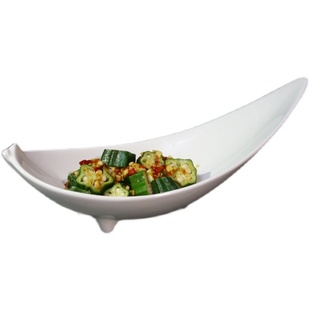 酒店凉菜盘子异形创意餐具小吃盘冷菜盘KTV茶楼餐厅商用白瓷餐具