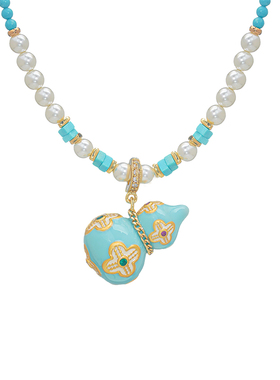 A多宝葫芦项链女款松石色国风