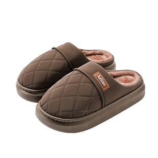 棉拖鞋男士冬季2025新款室内家居防滑保暖防水老人毛拖鞋男款厚底