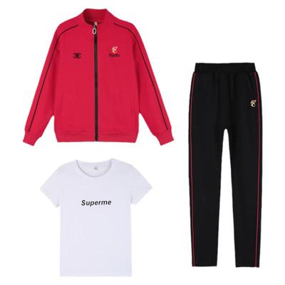 公鸡纯棉三件套运动服套装