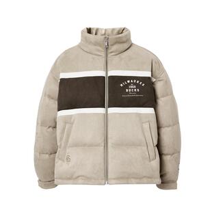 k区绫致杰克琼斯NBA联名雄鹿队男冬羽绒服宽松拼色日常款外套