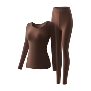完美记忆巧克力保暖内衣女款秋衣秋裤套装内搭贴身超薄肌底美肤衣