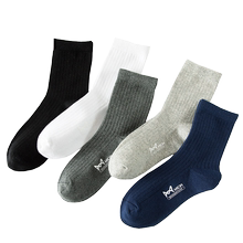 【5双装】猫人男士春秋冬加厚中筒袜