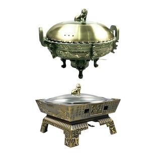 创意青铜鼎餐具火锅酒店加热意境菜盘农家乐特色干锅菜餐具仿古盘