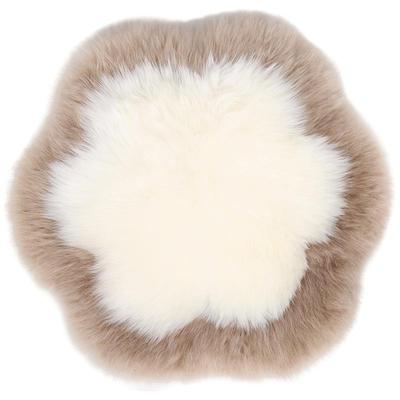 澳尊羊毛皮椅垫沙发坐垫冬季保暖加厚椅子垫可爱毛绒椅垫圆形坐垫