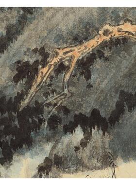 张大千渔父图中式字书挂画真迹微喷仿古复制山水风景竖幅国画装饰