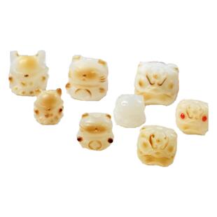 碳烤炭烧菩提根醒狮招财猫九尾狐散珠文玩手串配饰珠子白玉手链捻