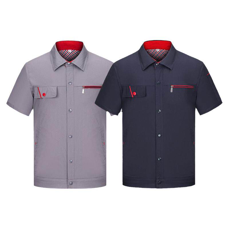 纯棉高端工作服夏季薄款套装半袖