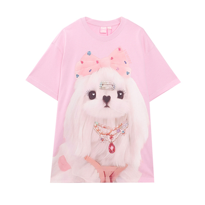 LALABOBOUnivu5糯米蝴蝶结T恤