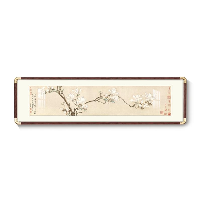 卧室床头装饰画实木白玉兰图挂画