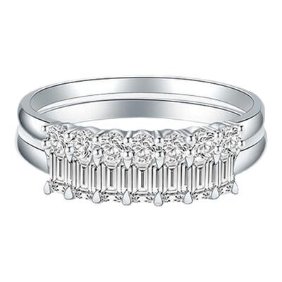 CEVOL新奢钻石 叠曜系列 18K白金钻石排戒戒指女时尚奢华经典礼物