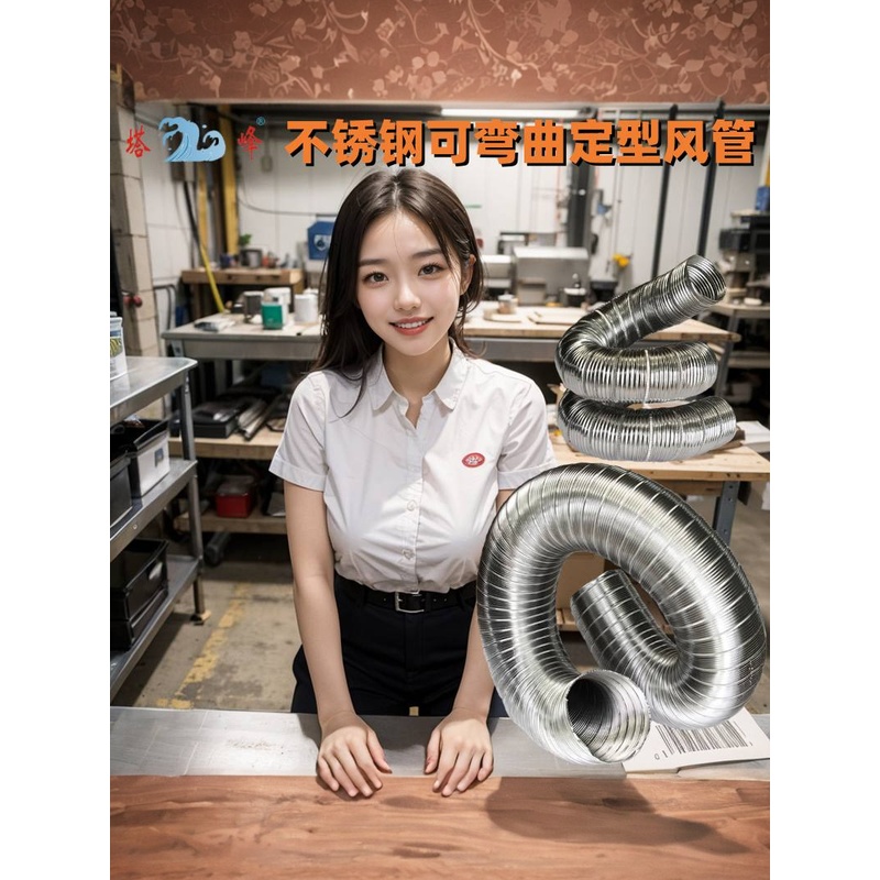 304不锈钢耐高温金属软管可弯曲管排风管工业空调管波纹管65 70