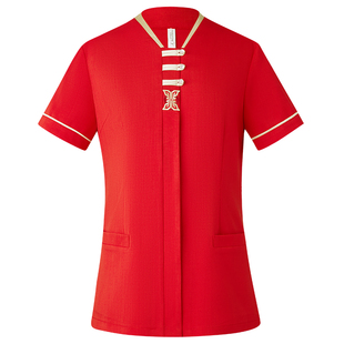 高档国风酒店服务员工作服短袖定制中式餐厅火锅饭店工作服夏季女