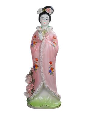 陶瓷桃花仙子神像客厅工艺品摆件