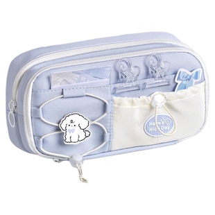 海盐奶蓝！笔袋大容量女孩款女童文具袋高颜值ins风小学生儿童铅笔盒超火初中生简约高中小众2025新款文具盒