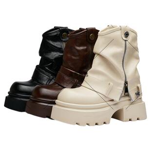 【鑫哥甄选·10-16CM 】2024秋季新款时尚百搭小个子内增高马丁靴