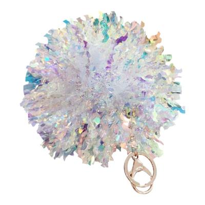 拉拉队彩球七彩波浪小花球挂件