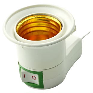 小夜灯头插座带开关E27普通大螺口灯座插头壁插式LED灯泡节能灯