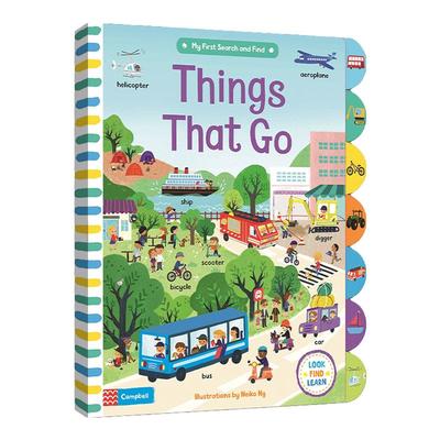 英文原版 My First Search and Find Things That Go 纸板触摸书 交通工具 绘本 英文版 Neiko Ng 进口英语原版书籍
