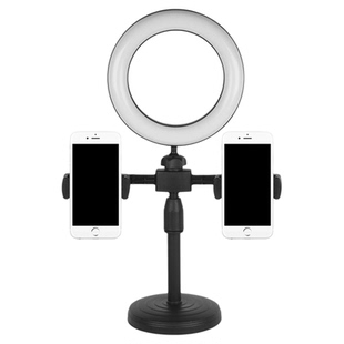 手机直播支架补光灯桌面懒人多机位双手机三机位主播网红升降支架