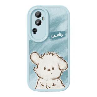 适用opporeno14手机壳新款reno9pro保护套Reno15硅胶oppofindx8s全包x9pro防摔女款reno13磨砂潦草小狗软外壳